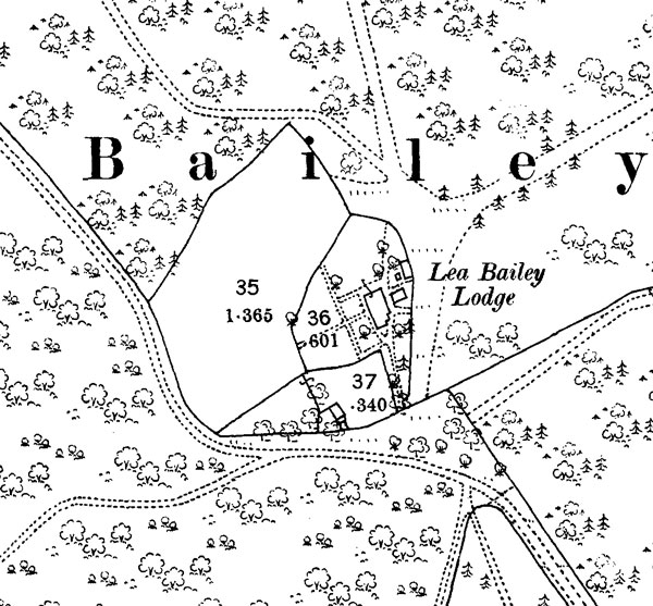 Lea Bailey Lodge from the 1889 OS map - National Library of Scotland